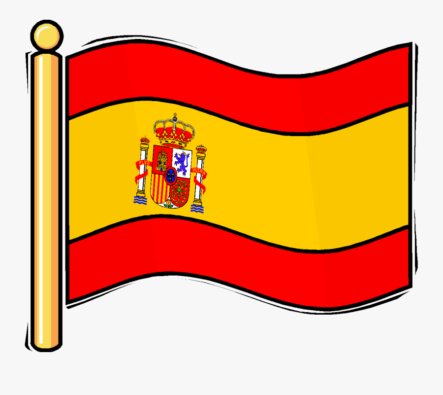 Spanish Clip Art Free - Cartoon Spanish Flag Clipart, Transparent Clipart