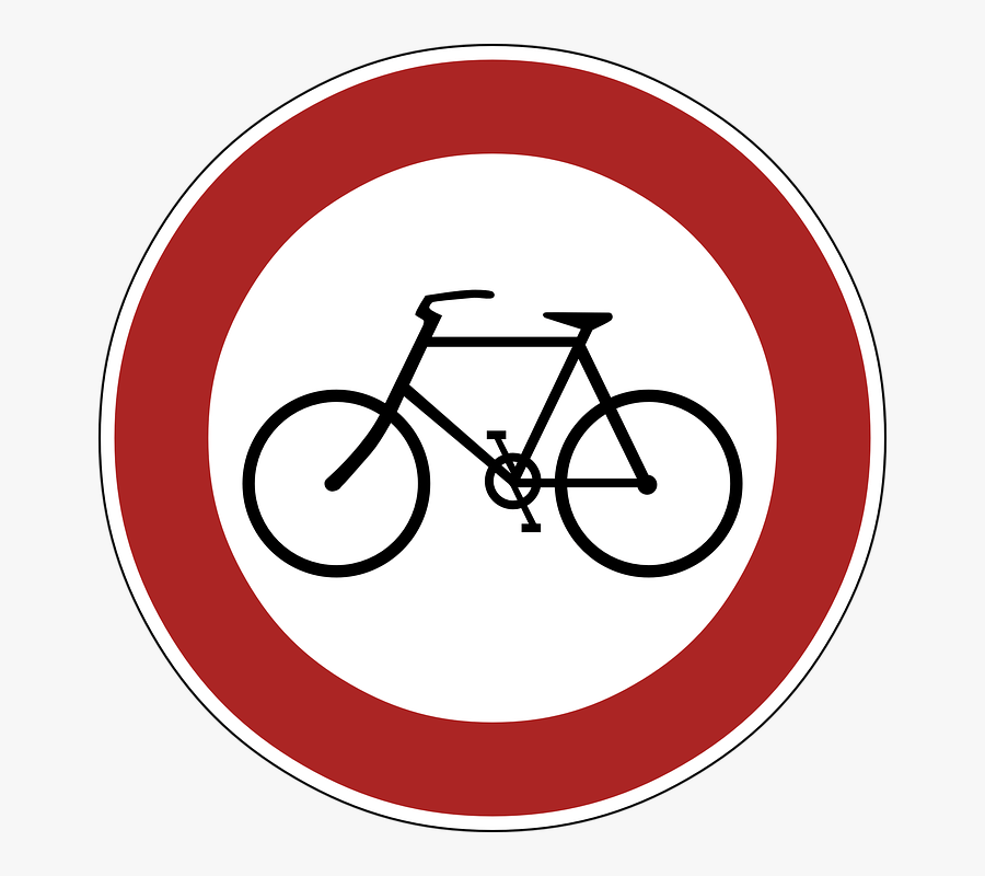 No Bicycles Road Sign - No Bike Sign Png, Transparent Clipart