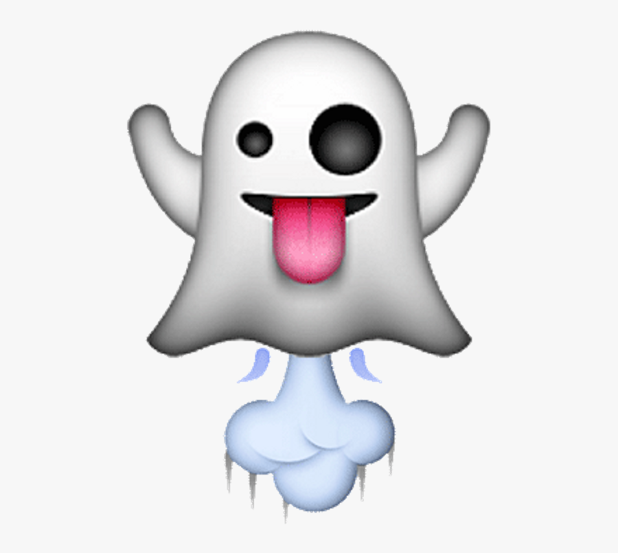 @officialstars 🍀👑↗ Emoji Ghost Tounge White Red Black - Ghost Emoji Black Background, Transparent Clipart