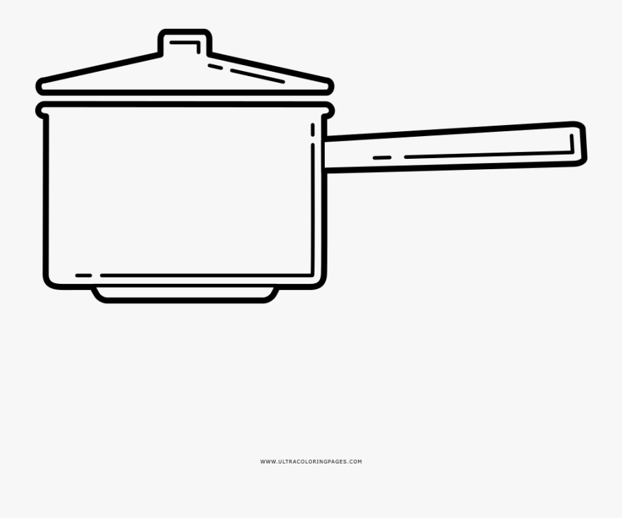 Saucepan Coloring Page - Line Art, Transparent Clipart