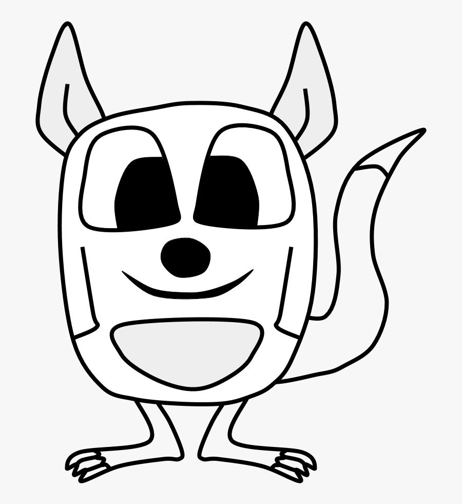 Kangaroo, Big Eyes, Black And White, Cartoon Animal - Cartoon, Transparent Clipart