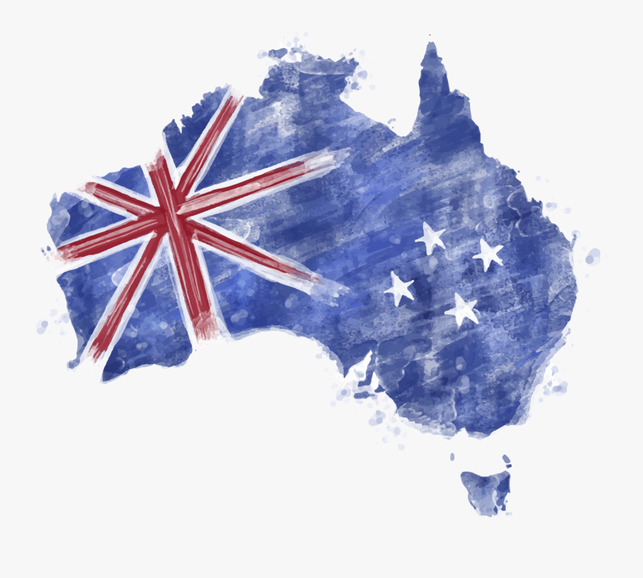 Blue Map Australia Of Watercolor Flag Clipart - Temporary Skills Shortage Visa, Transparent Clipart