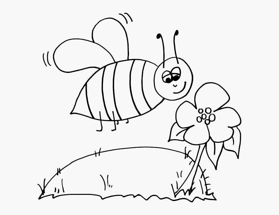 Bumblebee Coloring Page - B For Bumble Bee Colouring Pages, Transparent Clipart