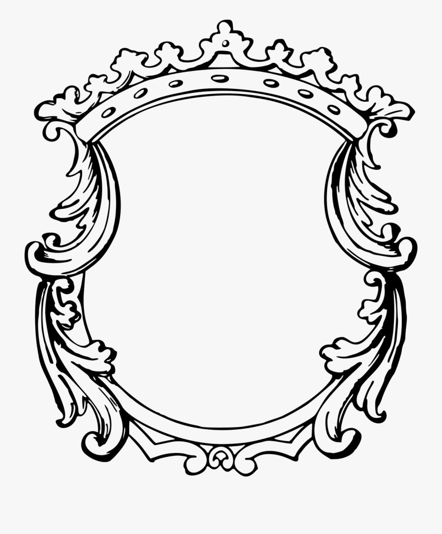 Transparent Black Oval Frame Png - Fancy Frame Drawing, Transparent Clipart