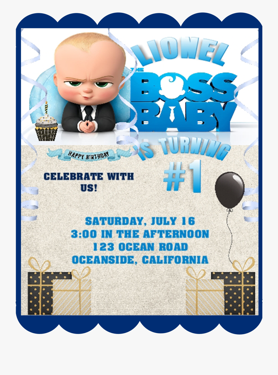 Boss Baby Birthday Invitation Template, Transparent Clipart