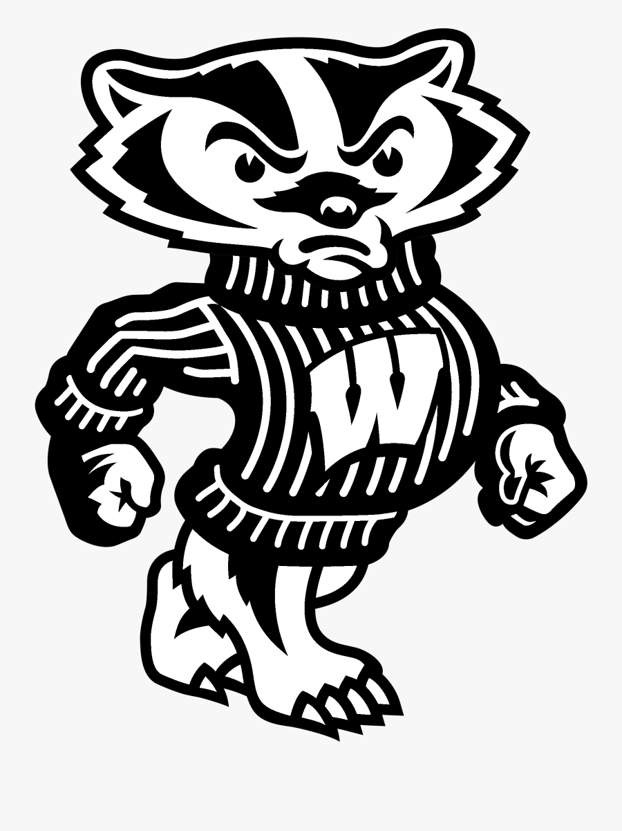 Wisconsin Badgers Logo Black And White , Free Transparent Clipart