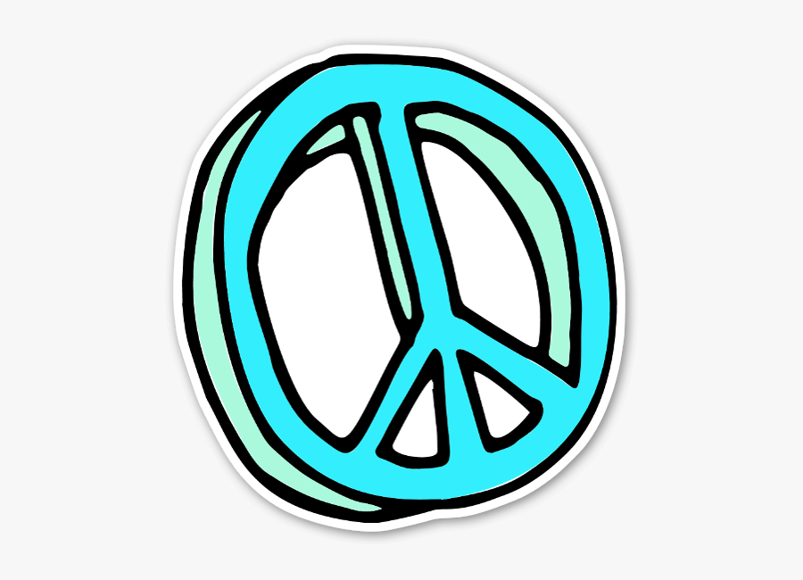 Handdrawn Peace Sign Sticker, Put Is On A Car Or A - Png Peace Sign Hand Drawn, Transparent Clipart