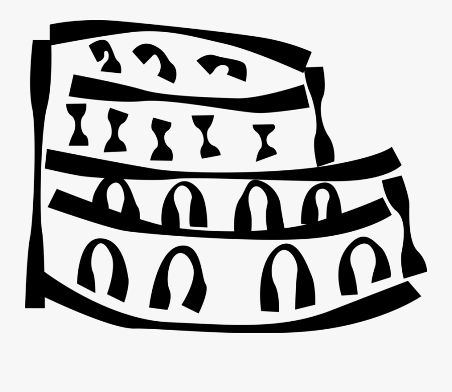 Vector Illustration Of Roman Forum Colosseum Or Coliseum, Transparent Clipart