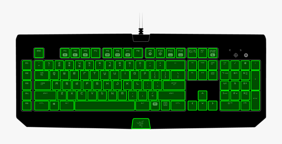 Clip Art Razer Chroma Led Profiles - Razer Kraken Keyboard Layout, Transparent Clipart