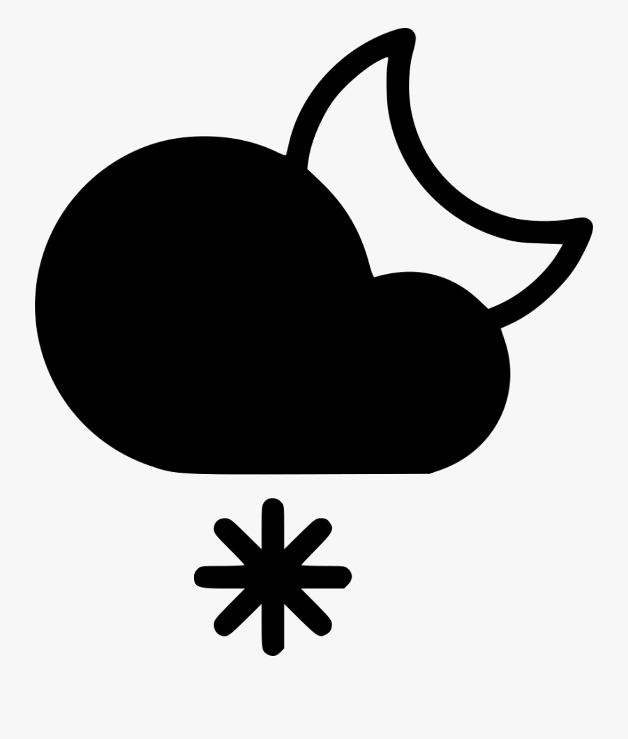 Night Frosty Cloud Snow Snowflake Moon - Cloudy Moon Icon, Transparent Clipart