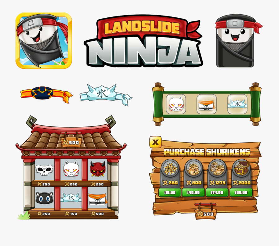 Landslide Ninja Accessories - Cartoon, Transparent Clipart