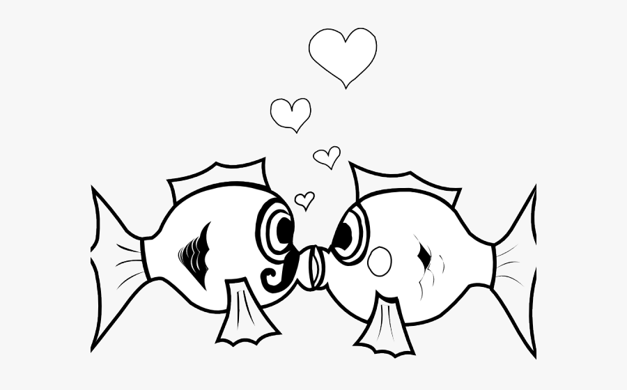 2 Fish Clipart Black And White, Transparent Clipart
