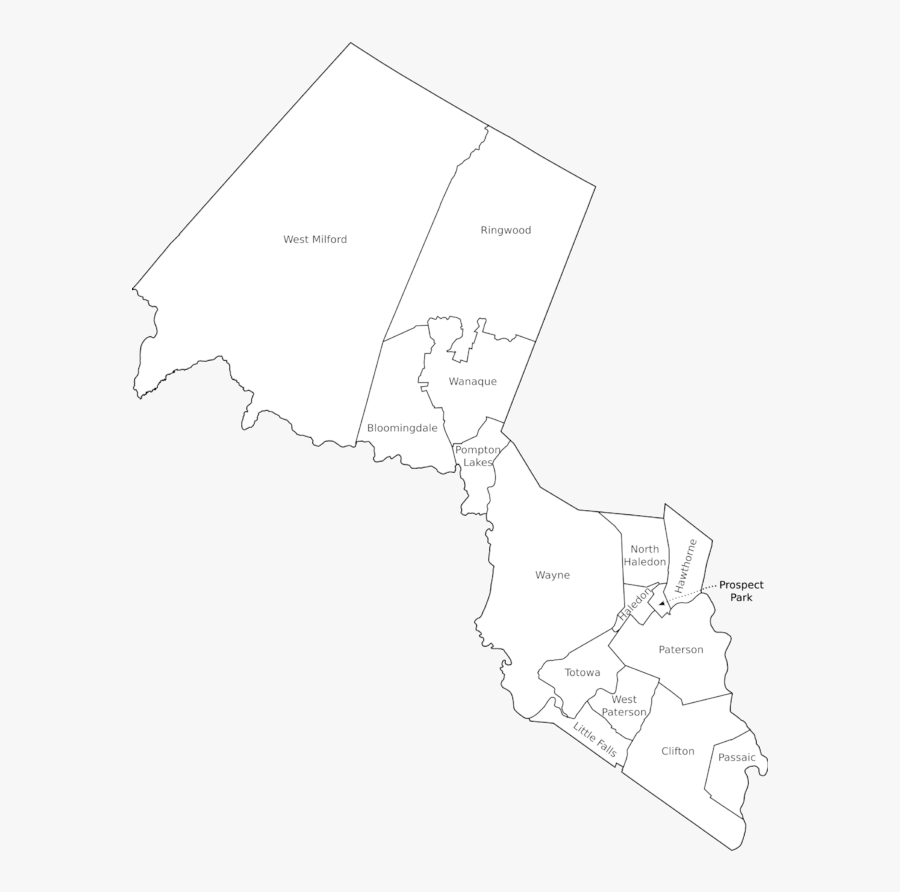 Map Of Towns In Passaic County Nj, Transparent Clipart