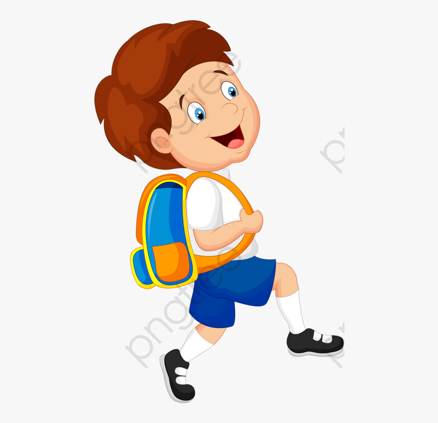 Travel Clipart Boy - Boy With School Bag Clipart, Transparent Clipart