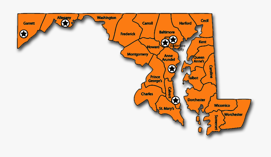 Map Of Maryland Counties, Transparent Clipart