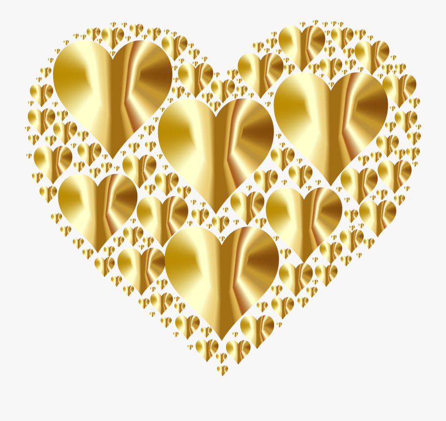 Heart Clipart Black And - Free Gold Heart Transparent Background, Transparent Clipart