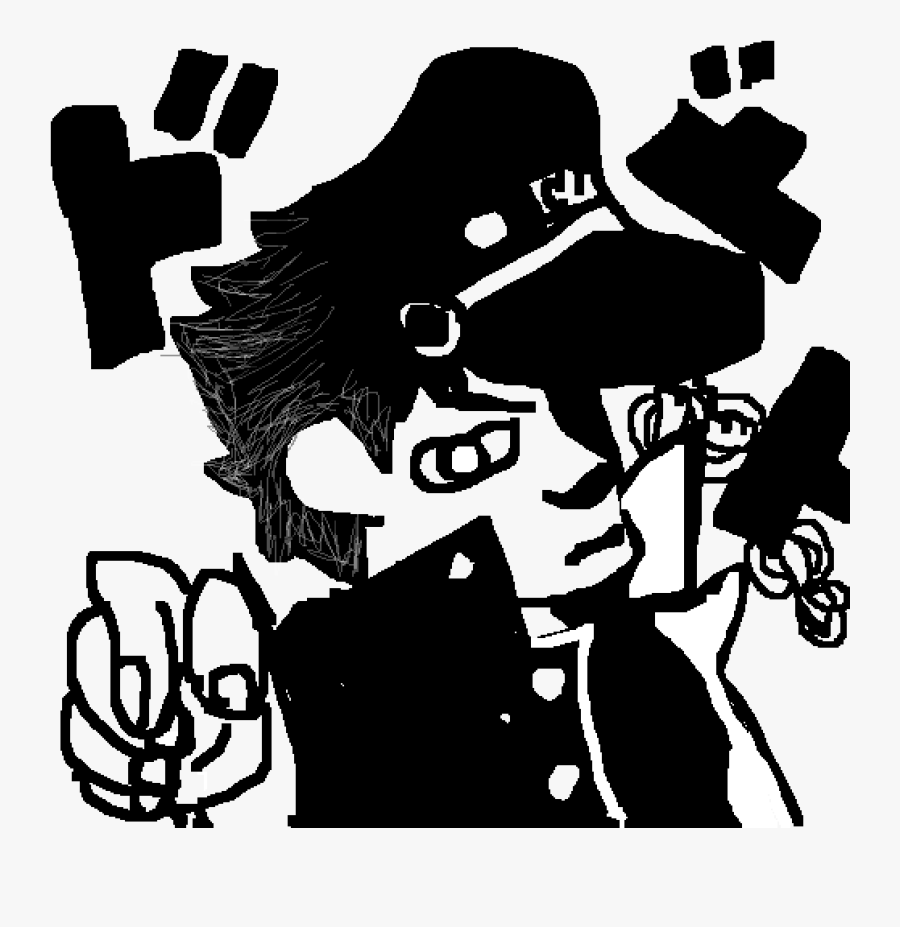 Jotaro Kujo Black White, Transparent Clipart