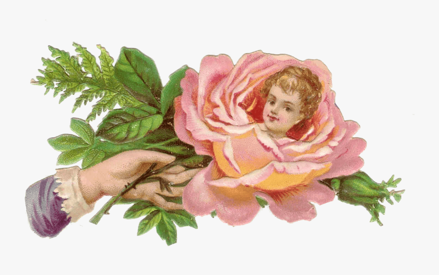 Flower Child Victorian Hand Transparent Png - Victorian Hand Holding Flowers, Transparent Clipart