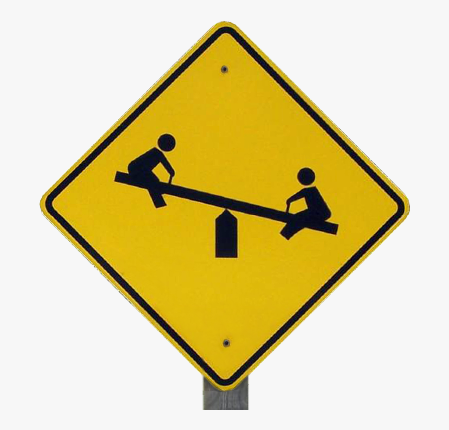 Teeter Totter - Playground Sign, Transparent Clipart