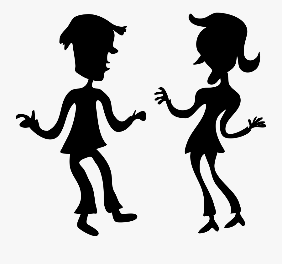 Conversation Question Learning Understanding Speech - Silhouette Man Woman Cartoon, Transparent Clipart