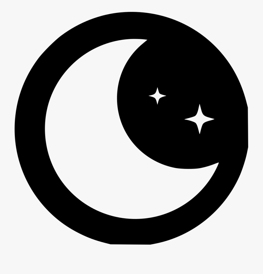 And White,clip Art,logo - Moon Icon In Circle, Transparent Clipart