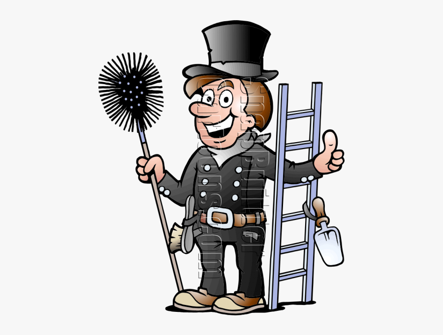 Chimney With Cleaning Tools - Chimney Sweeper Cartoon, Transparent Clipart