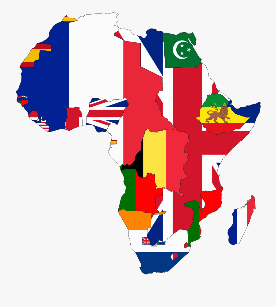 Flag Map Of Colonial Africa - Colonial Africa Flag Map, Transparent Clipart