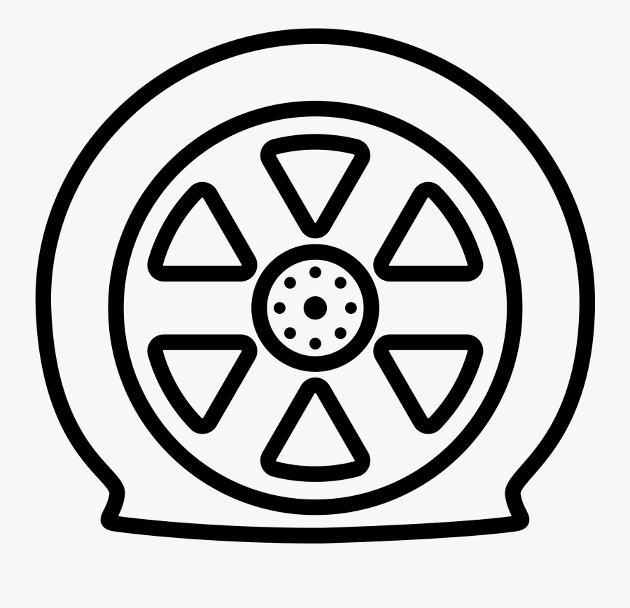 Flat Tire - Car Wheel Drawing Simple, Transparent Clipart