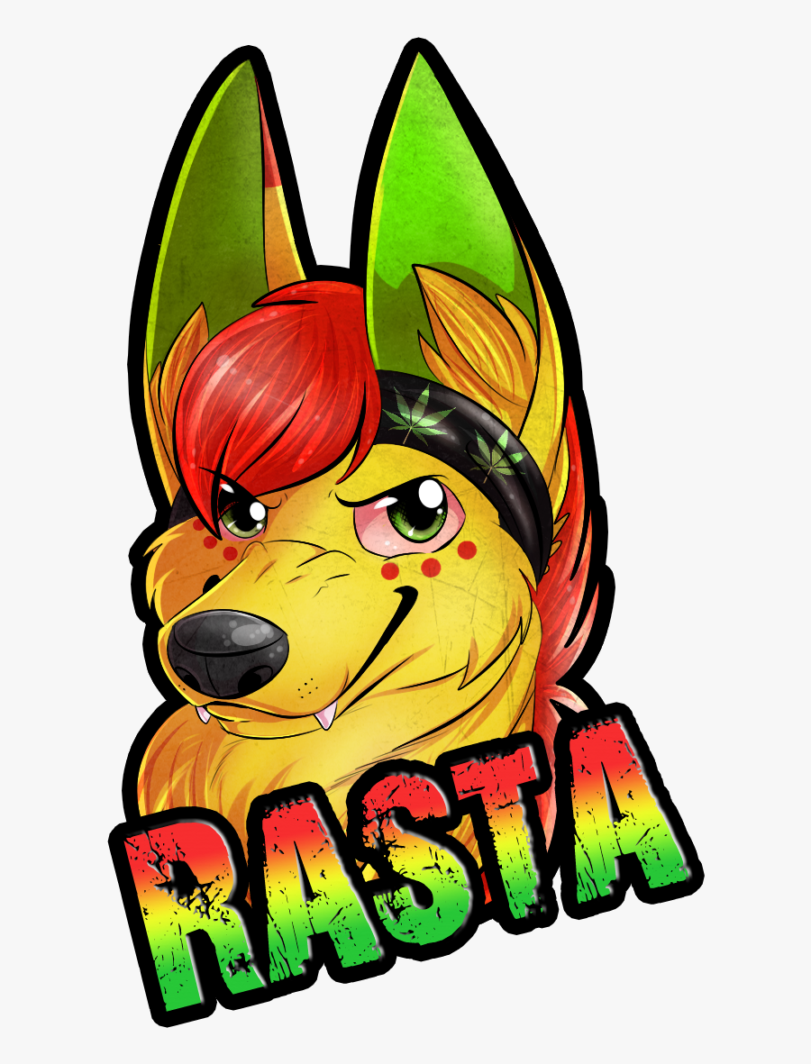 Rasta Freakhound Badge - Rasta Furry Art, Transparent Clipart
