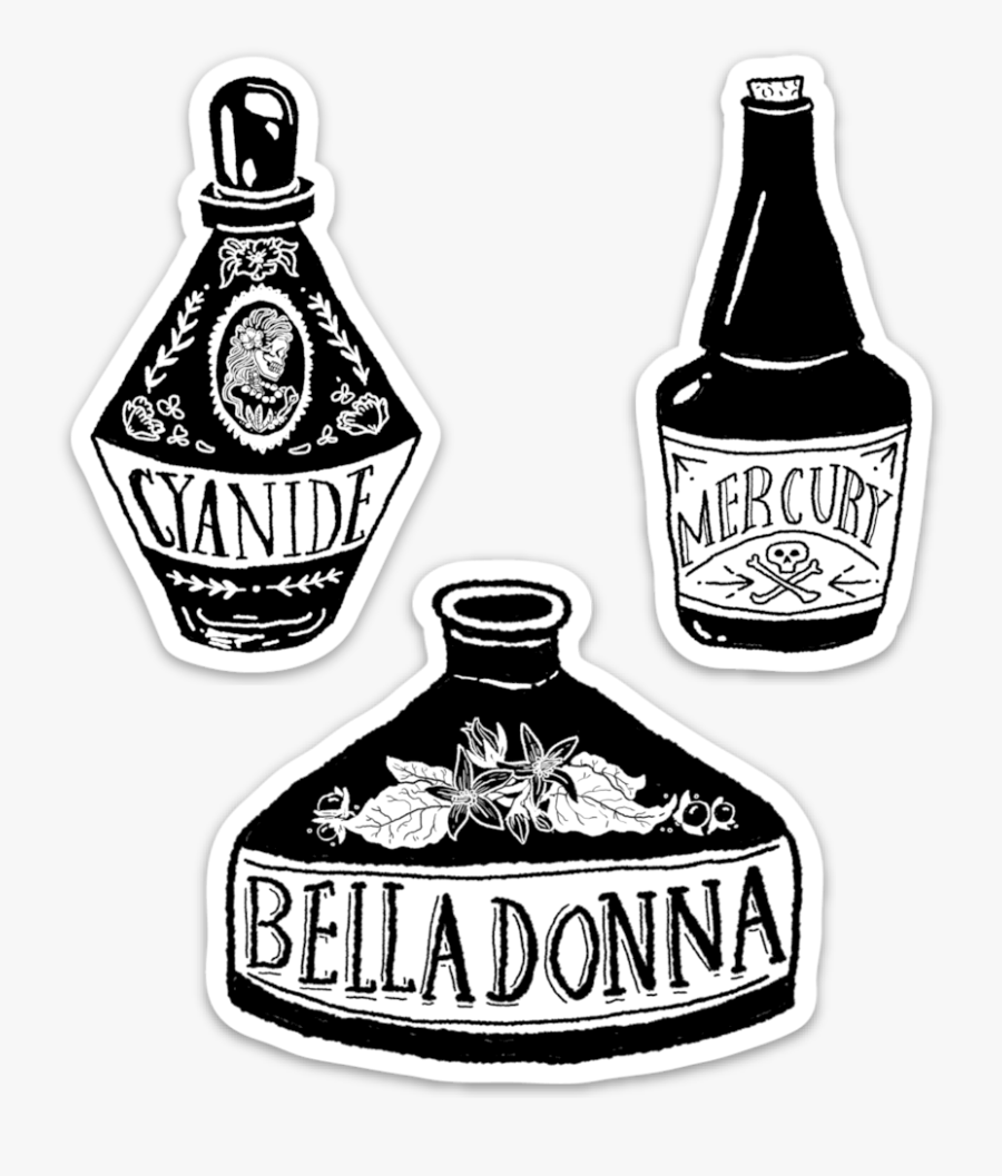 Image Of Poison Bottle Sticker Set - Glass Bottle, Transparent Clipart