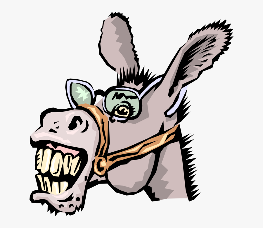 Vector Illustration Of Neighing Jackass Donkey With - Cool Pics Of Donkeys, Transparent Clipart