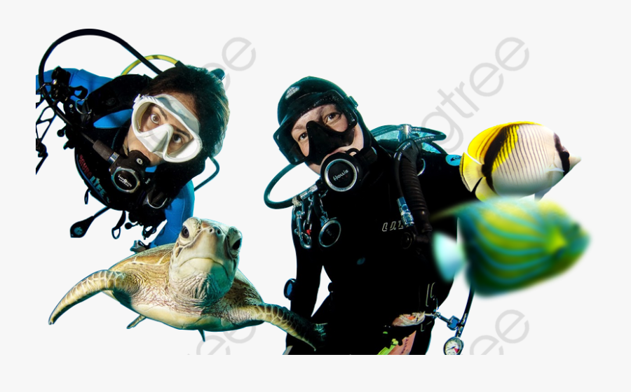 Diving People Seabed Character - Underwater Diving, Transparent Clipart