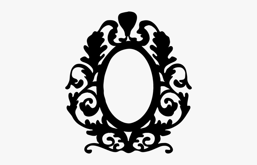 Vintage Oval Frame Silhouette, Transparent Clipart