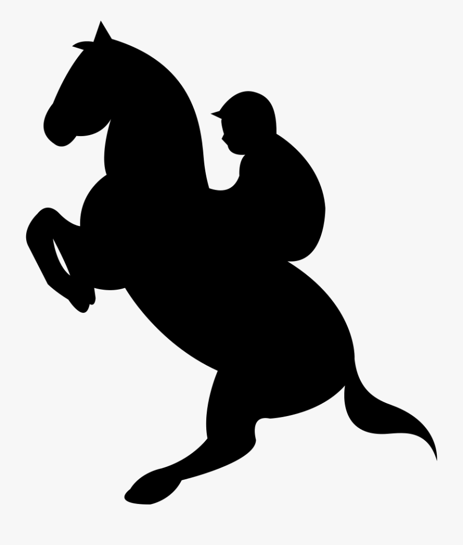 Animal-sports - Person And Horse Black Outline, Transparent Clipart