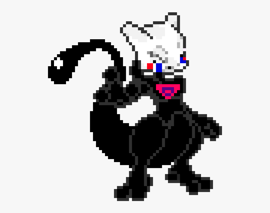 Mewtwo Shadow Pixel, Transparent Clipart