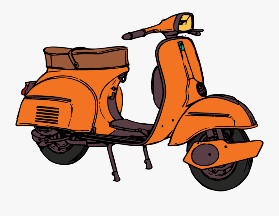 Booking Rent Sigulda - Vespa Scooter Orange Cartoon, Transparent Clipart