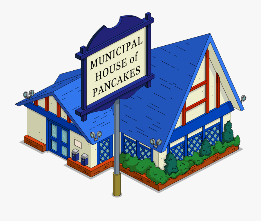 Transparent Mansion Clipart - Simpsons Municipal House Of Pancakes, Transparent Clipart