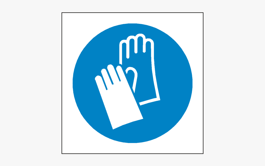 Wear Protective Symbol Label - Wear Hand Protection Sign, Transparent Clipart