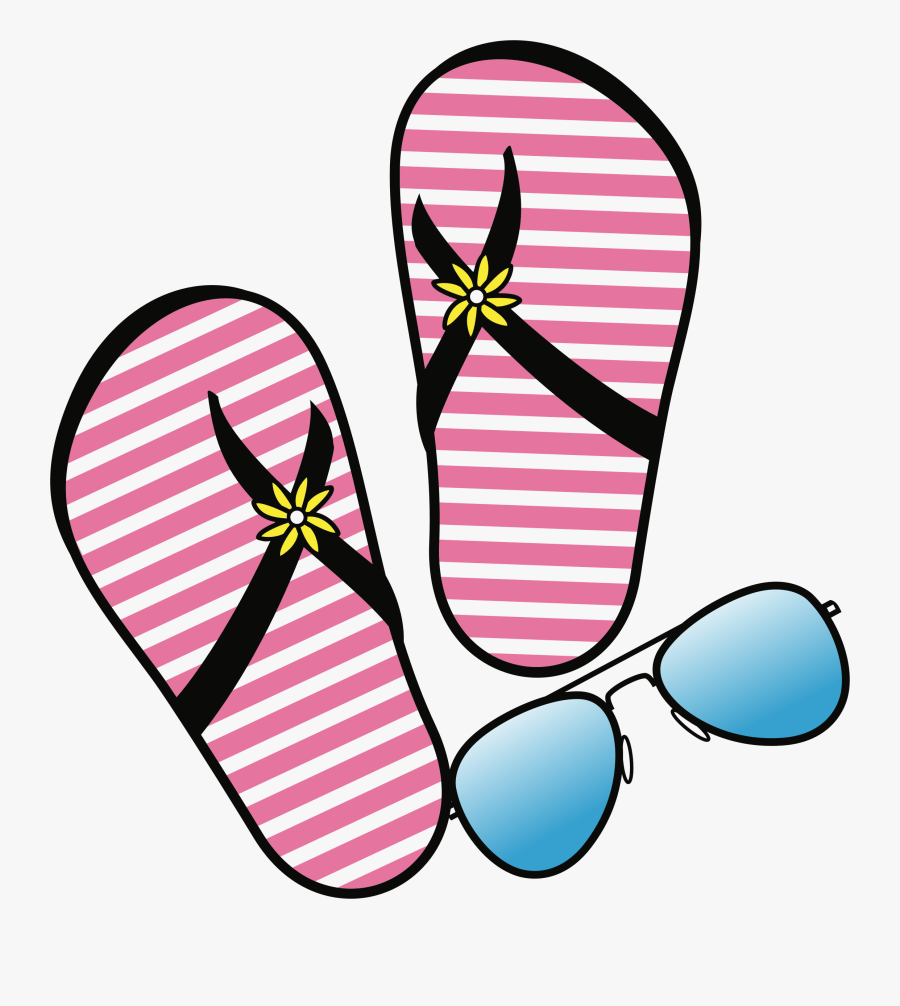 Flip Flops And Sunglasses Clipart - Flip Flops And Sunglasses, Transparent Clipart