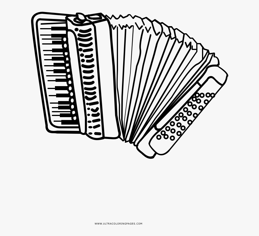 Coloring Page Ultra Pages - Button Accordion, Transparent Clipart