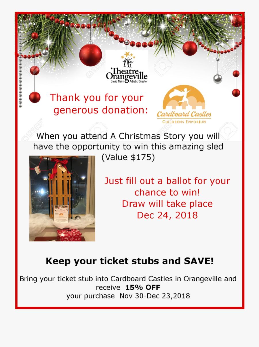 Thank You To Cardboard Castles Childrens"s Emporium - Christmas Tree, Transparent Clipart
