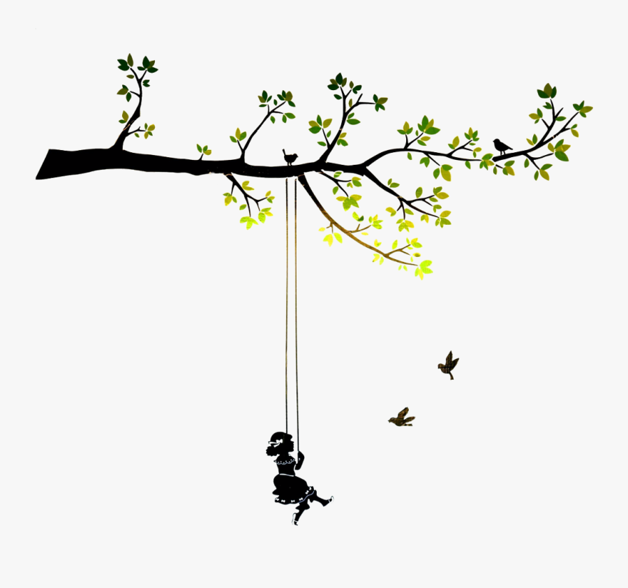Transparent Tree Swing Png - Silhouette Tree Swing, Transparent Clipart