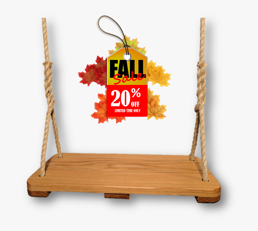 Classic Oak Wood Tree Swing/can Personalize Swing - Wooden Swing Png, Transparent Clipart