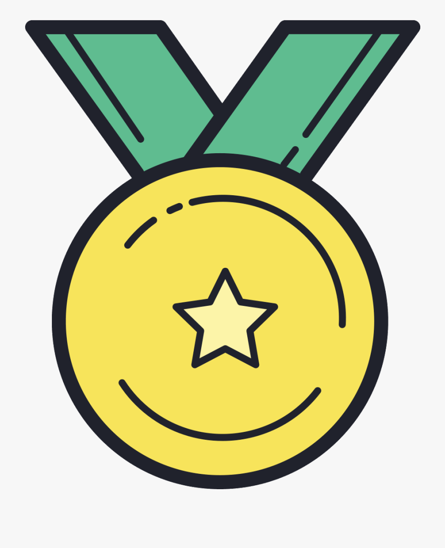 Gold Medal Icon, Transparent Clipart