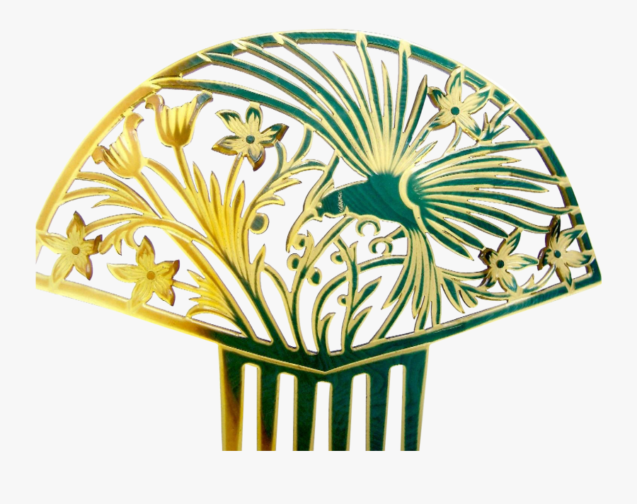 Large Art Deco Hair Comb Spanish Style With Figural, Transparent Clipart
