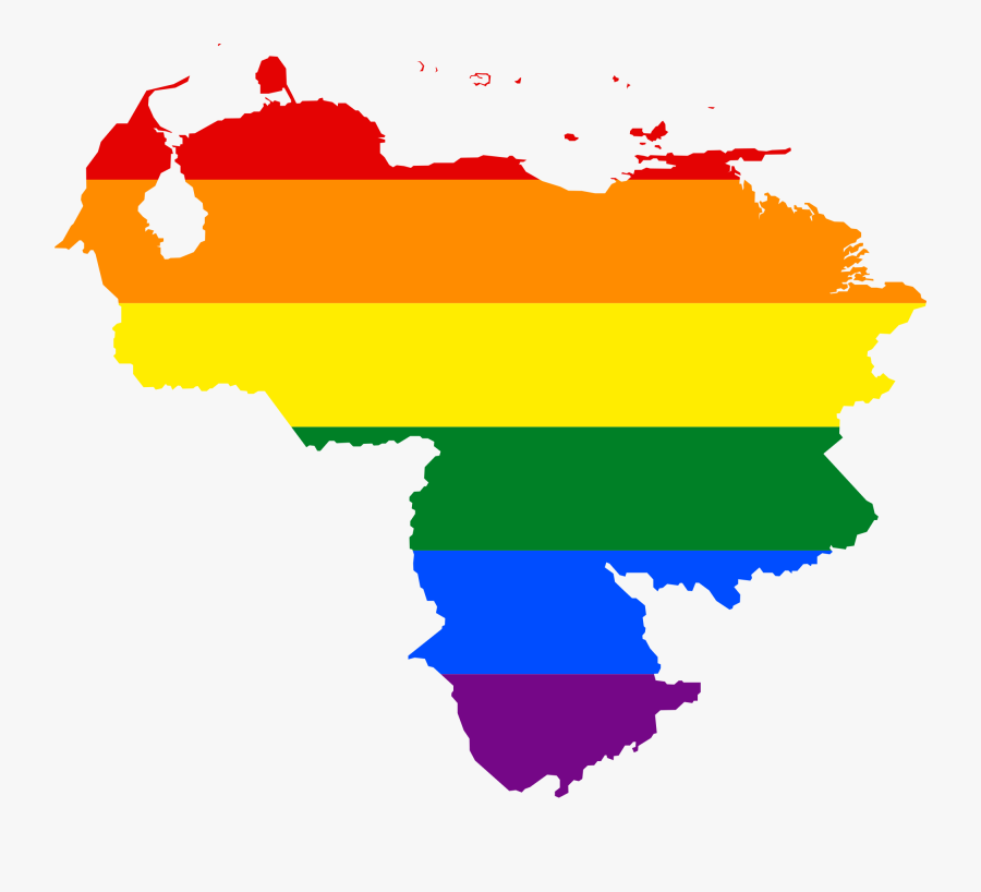 Image Lgbt Map Of - Venezuela Flag Map, Transparent Clipart