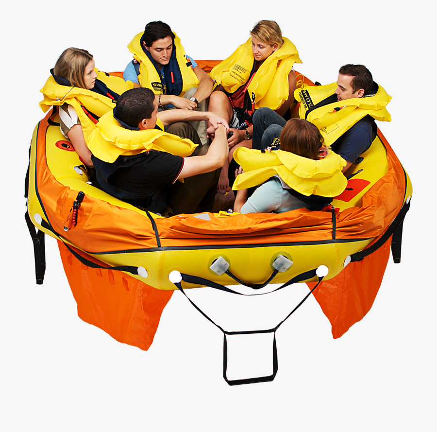 People In A Life Raft, Transparent Clipart