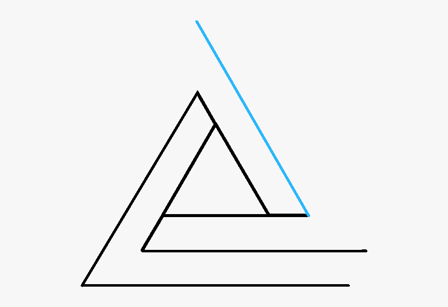How To Draw Impossible Triangle - Infinity Triangle Drawing, Transparent Clipart