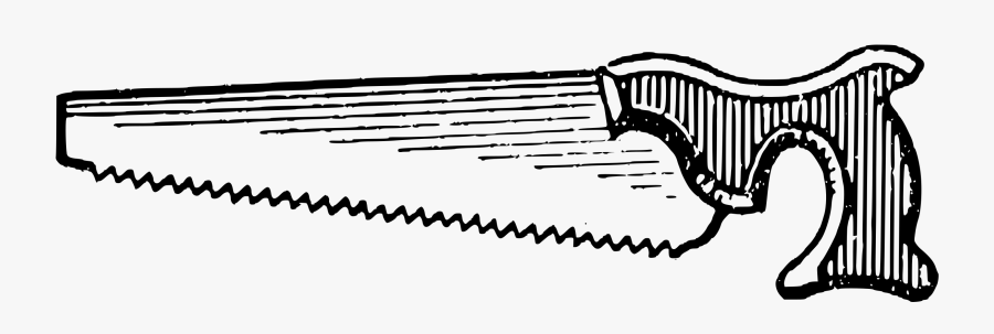 Carpentry Clipart Wood Shop - Drawing Of A Handsaw, Transparent Clipart
