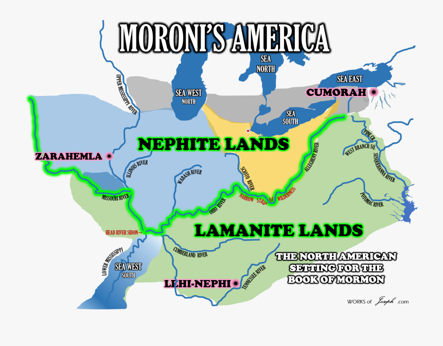 Book Of Mormon Map Of America, Transparent Clipart